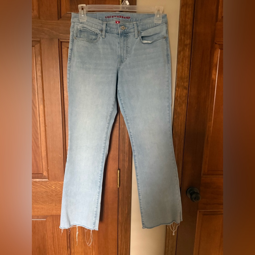 Lucky Brand Light Blue Mid Rise Bootcut Jeans With Raw Hem - Picture 1 of 8